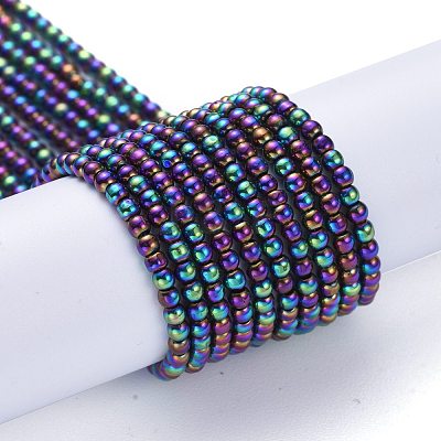 Electroplate Glass Beads Strands EGLA-K014-A-FP10-1