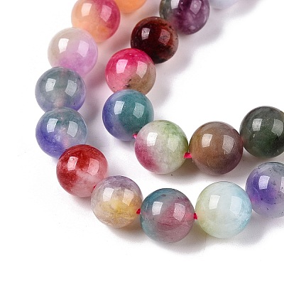 Dyed Natural White Jade Beads Strands G-T138-10mm-210-16-1