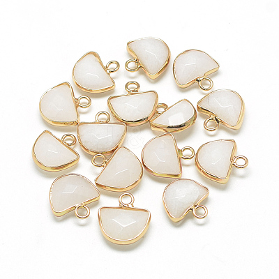Natural & Synthetic Mixed Stone Semi Circle Pendants G-Q965-M-1