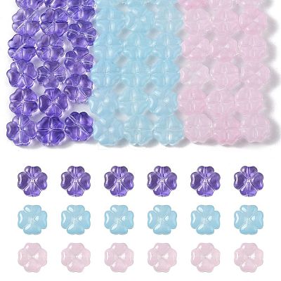 20Pcs Transparent Spray Painted Glass Beads GLAA-FS0002-40C-1