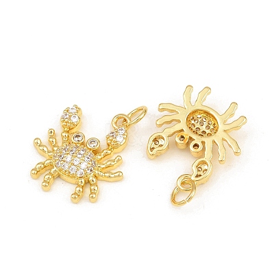 Brass Micro Pave Clear Cubic Zirconia Pendants CU-CBA5CB0-03G-1