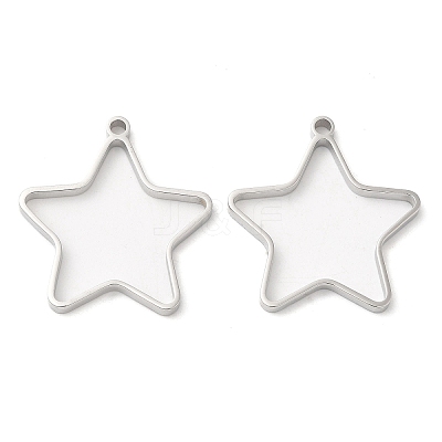 Non-Tarnish 304 Stainless Steel Open Back Bezel Star Pendants LS-STAS-Z040-01P-1