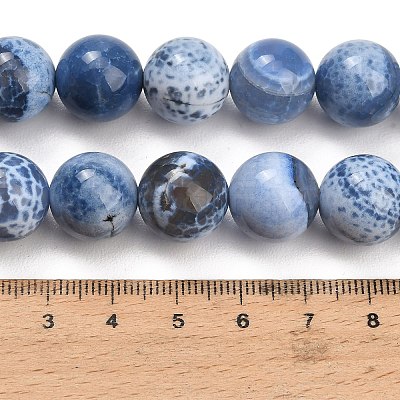 Natural Fire Crackle Agate(Dyed & Heated) Beads Strands G-K425-A04-14mm-1
