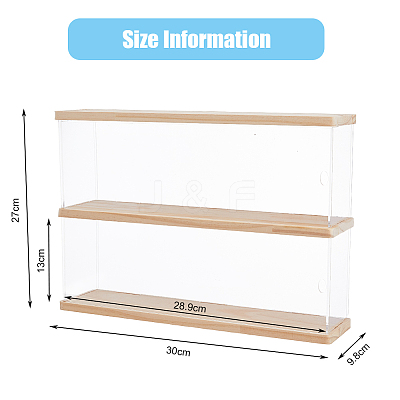 2-Tier Transparent Acrylic Toys Action Figures Display Boxs ODIS-WH0063-01-1