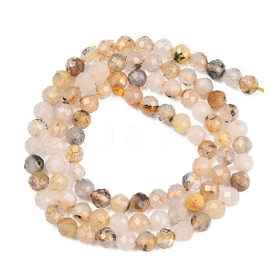 Natural Rutilated Quartz Beads Strands G-RM250104-E2-1