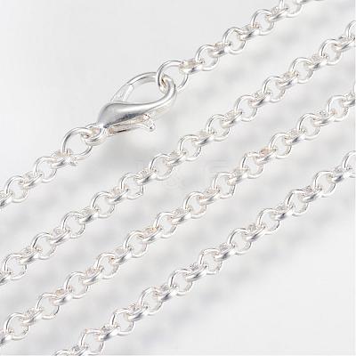 Iron Rolo Chains Necklace Making MAK-R015-60cm-S-1