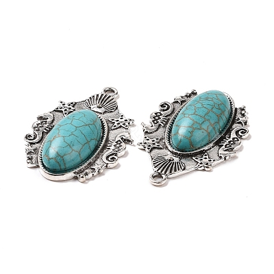 Synthetic Turquoise Pendants X-PALLOY-K001-043-1
