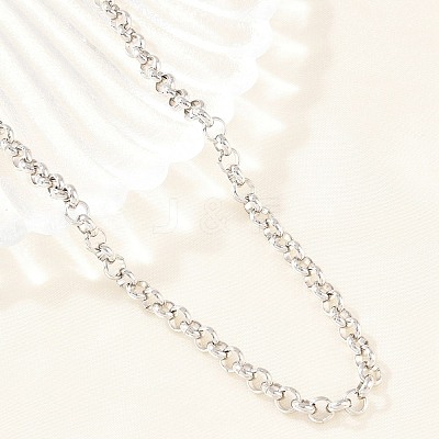 5MM 304 Stainless Steel Rolo Chain Necklaces for Men Women NJEW-H093-07B-P-1