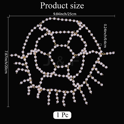Plastic Pearl Mesh Headbands OHAR-WH20007-07G-1