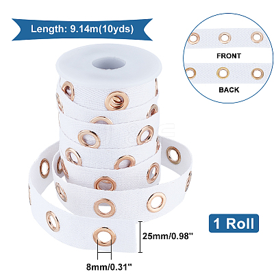 10 Yards Cotton Ribbons with Brass Eyelet Rings OCOR-PH0002-18B-1