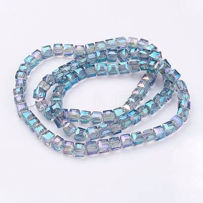 Electroplate Glass Bead Strands EGLA-R064-6mm-09-1