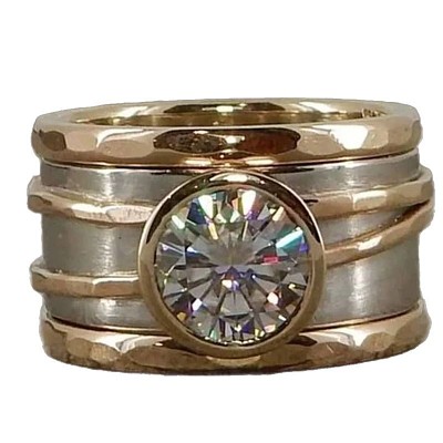 Zinc Alloy with Clear Cubic Zirconia Finger Rings for Men FS-WGA03B7-05-1