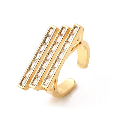 Brass Micro Pave Cubic Zirconia Cuff Rings for Women LS-RJEW-K312-01B-G-1