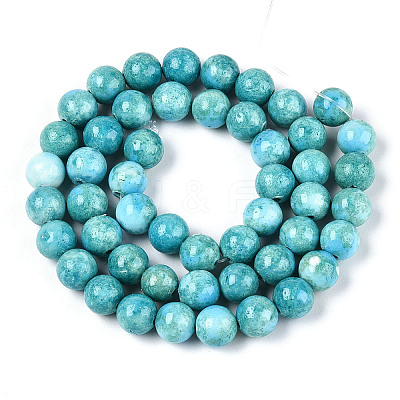 Dyed Synthetic Fossil Beads Strands G-T139-8mm-66F-1