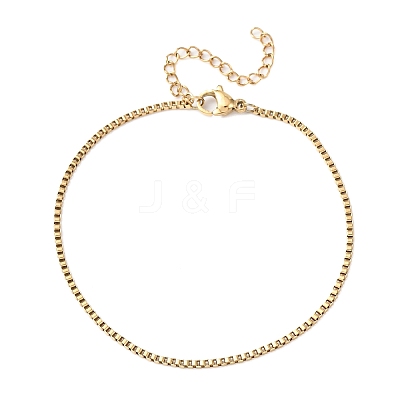 304 Stainless Steel Box Chain Bracelets BJEW-C134-01E-G-1