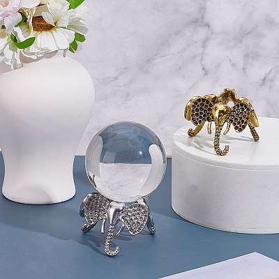 2Pcs 2 Colors Alloy Crystal Ball Holder AJEW-GA0009-66-1