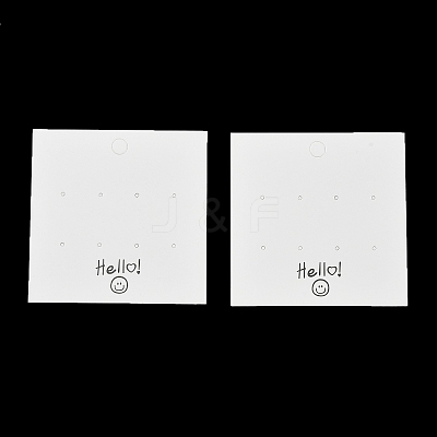 Smiling Face Paper Earrings Necklace Display Cards FIND-T072-01C-01-1