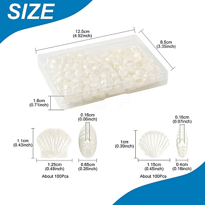 200Pcs 2 Styles ABS Imitation Pearl Beads OACR-FS0002-31-1