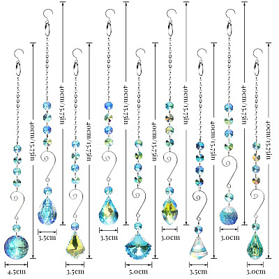 Glass Teardrop/Cone/Oval/Round Pendant Decorations WG34775-01-1