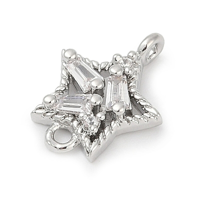 Brass Clear Cubic Zirconia Connector Charms LS-KK-Z094-03P-02-1