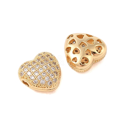 Brass Micro Pave Clear Cubic Zirconia Charms KK-B100-044G-1