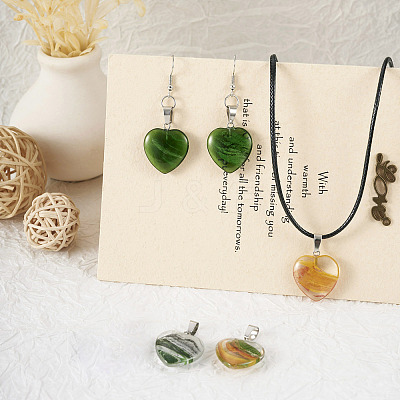 10Pcs 5 Colors Transparent Glass Pendants GLAA-TA0001-73-1