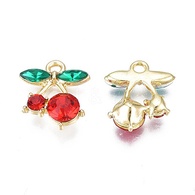 Rack Plating Alloy Rhinestone Pendants X-PALLOY-S139-017-1