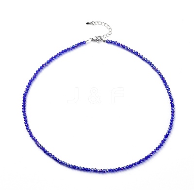 Faceted Glass Beaded Necklaces NJEW-JN02553-06-1