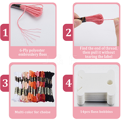 3 Sets 3 Style 6-Ply Polyester Embroidery Floss OCOR-GF0003-41A-1