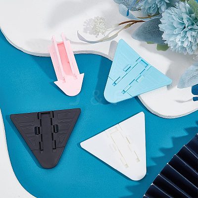4Pcs 4 Colors Plastic Adhesive Backed Sliding Door Locks KY-GF0001-28-1