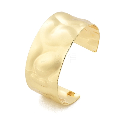 Hammered Brass Cuff Open Bangles BJEW-M060-02G-1
