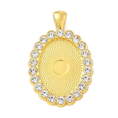 Alloy Rhinestone Pendant Cabochon Settings RB-CBA40A4-02G-01-1