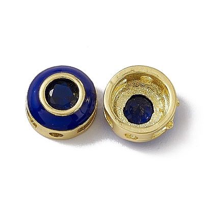 Rack Plating Brass Cubic Zirconia Beads KK-C007-15G-01-1