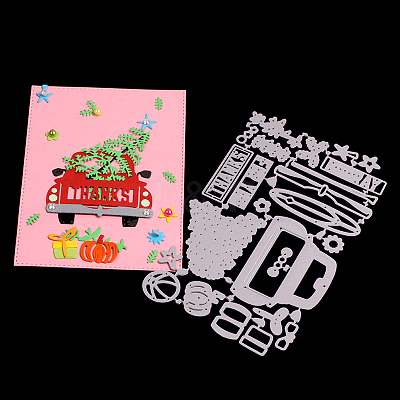 Christmas Theme Car Frame Carbon Steel Cutting Dies Stencils DIY-F028-06-1