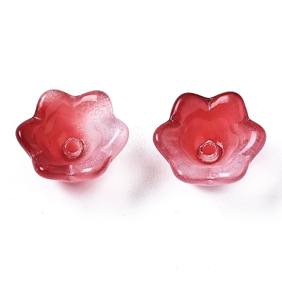 Transparent Two Tone Spray Painted Glass Beads GLAA-Q089-002B-005-1