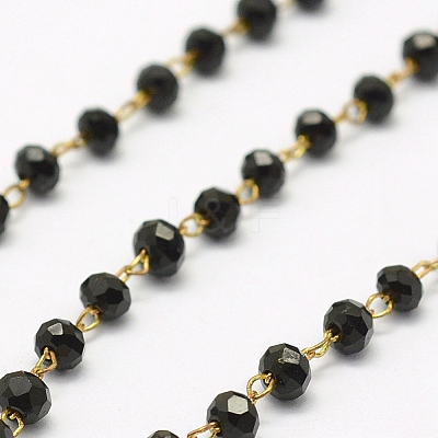 3.28 Feet Handmade Glass Beaded Chains X-AJEW-E033-B02-1