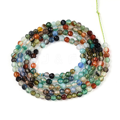 Natural Multi-Color Agate Beads Strands G-T143-02-1