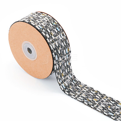 10 Yards Polyester Ribbon with Metallic Trimming OCOR-TAC0034-01-1