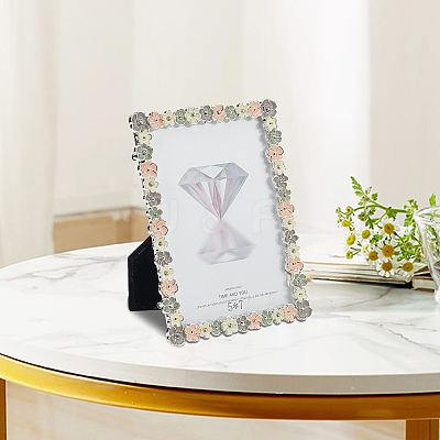 Rectangle Alloy Enamel Photo Frame Stand AJEW-WH0794-85-1
