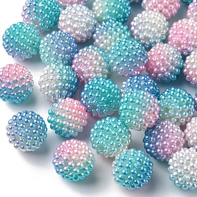 Imitation Pearl Acrylic Beads OACR-FS0001-32C-1