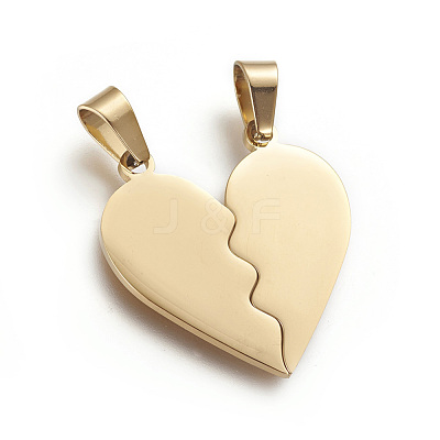 304 Stainless Steel Split Pendants STAS-F214-01G-1