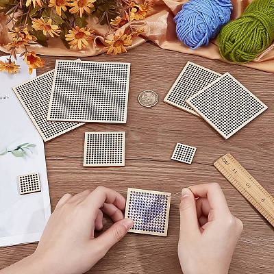 8Pcs 4 Styles Wood Embroidery Board DIY-BC0014-92-1