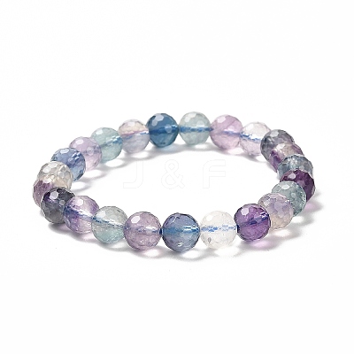 Natural Fluorite Beaded Stretch Bracelets BJEW-K233-01B-02-01-1