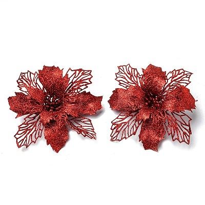 Plastic Glitter Artificial Flower HJEW-R124-05-1