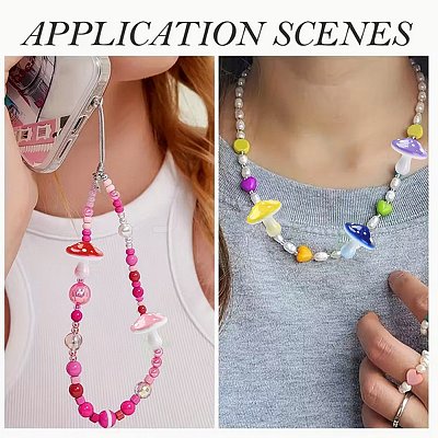 10Pcs 5 Colors Opaque Acrylic Beads MACR-FS0002-44-1