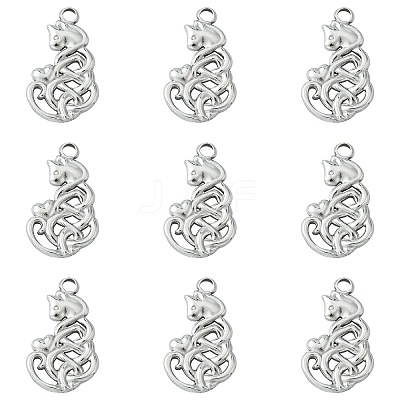 10Pcs 201 Stainless Steel Pendants STAS-CJ0002-34-1