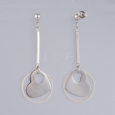 Stainless Steel Dangle Ear Studs EJEW-JE03920-1