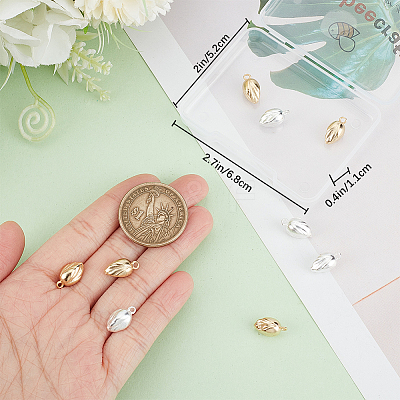 12Pcs 2 Colors Brass Charms KK-BBC0011-27-1