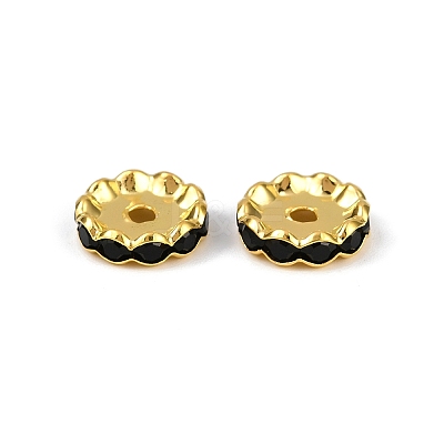 Brass Rhinestone Spacer Beads RB-A014-L12mm-02G-1