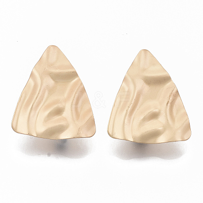 Eco-Friendly Iron Stud Earring Findings IFIN-T015-046G-NR-1
